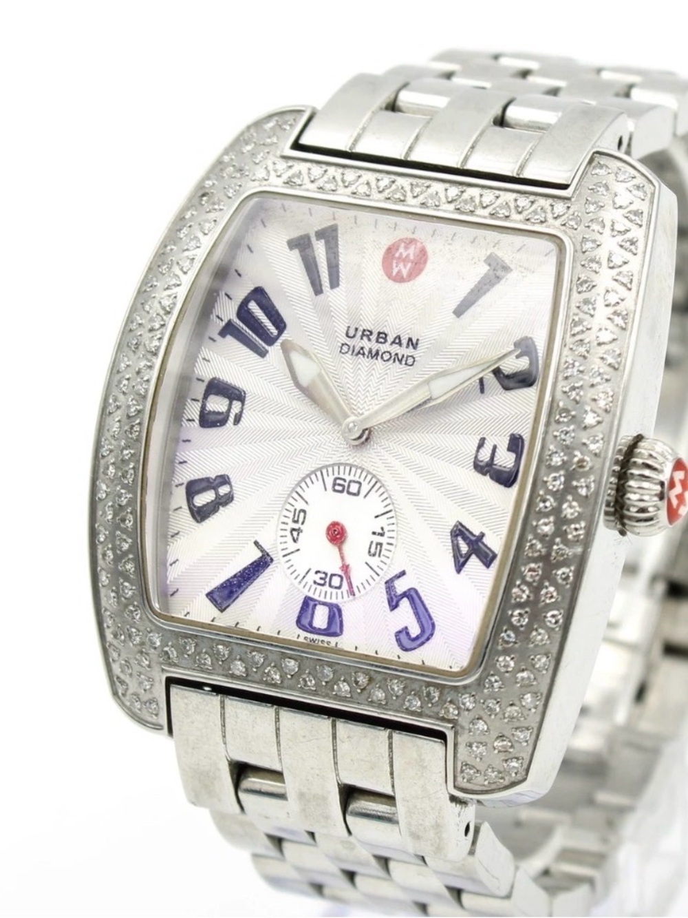 Michele Urban Diamond Swiss Watch – 1.27 CT TW Diamond Bezel – Stainless Steel